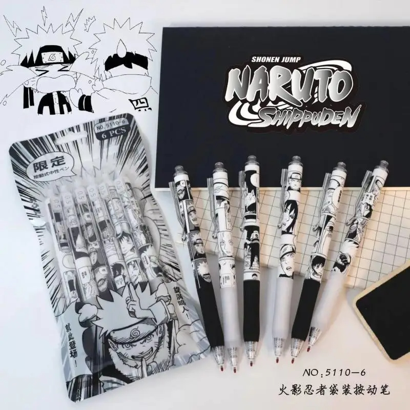 Fountain Pen Ink - Naruto 6Pcs/set Gel Pen Anime Uchiha