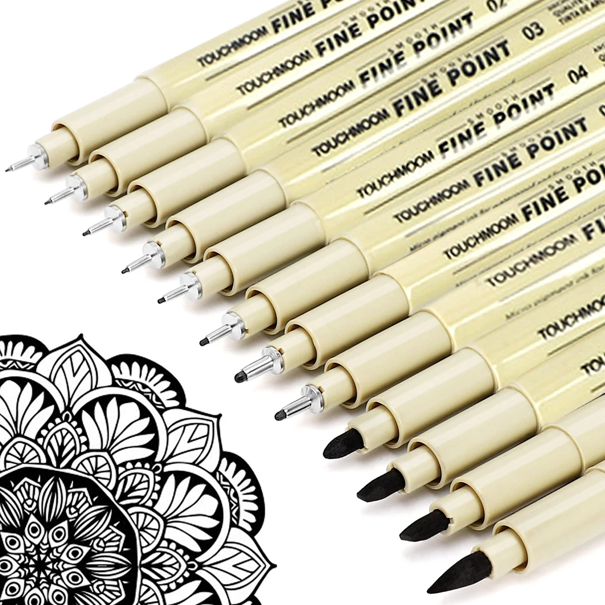 Stationery Supplier - 6-12Pcs/Set Hook Needle Pen Hand-painted Fineliner