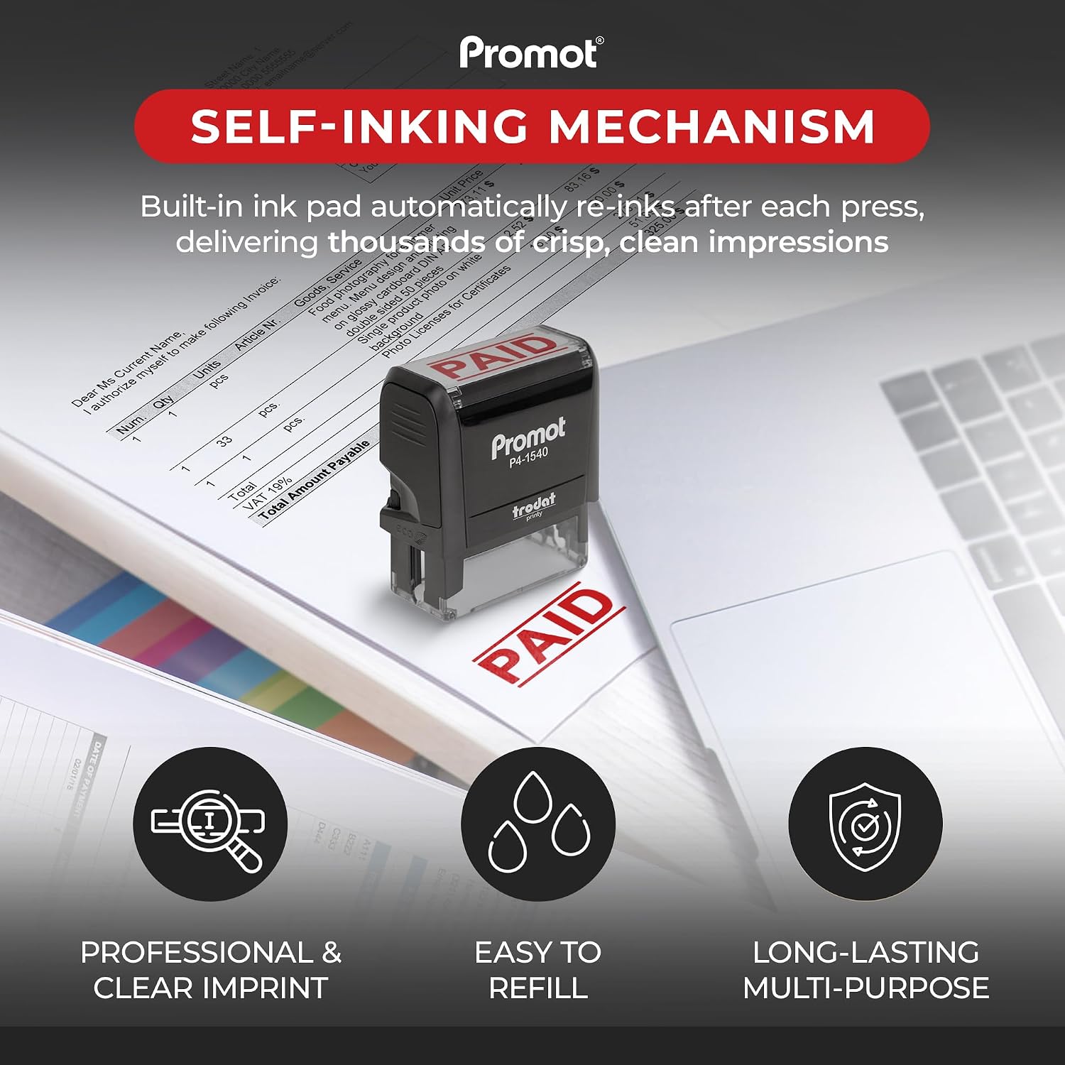 Self-Inking Paid Stamp Refilla - đánh giá và giá Self Inking Stamp