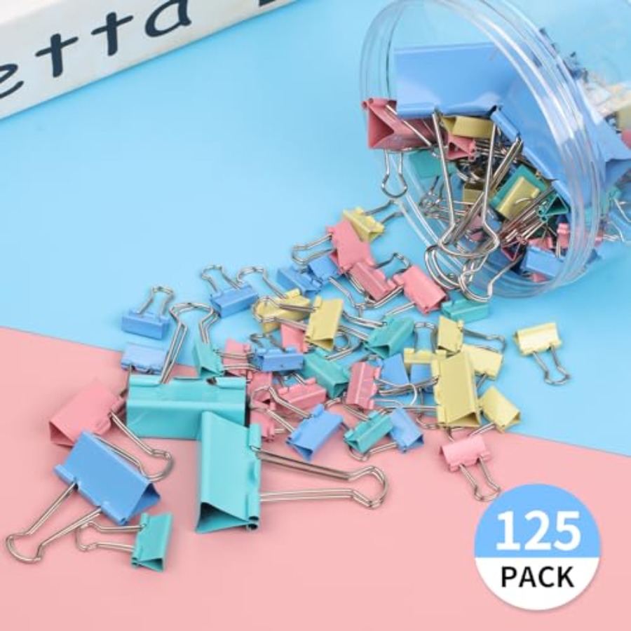 125Pcs Binder Clips Colored, B - đánh giá và giá Binder Clip Assorted