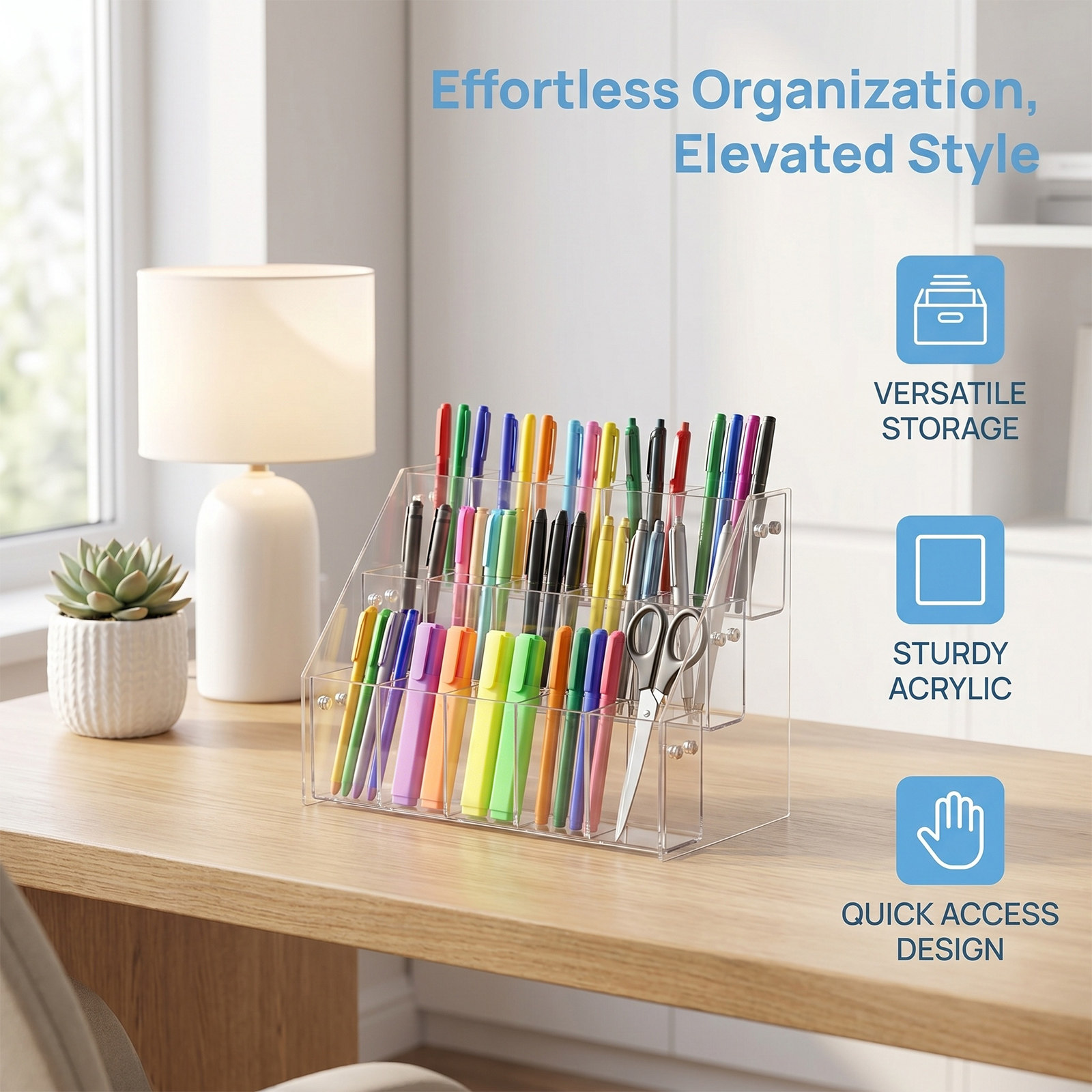 Modern Clear Acrylic Pen Holde - đánh giá và giá Stationery Office Supply Store