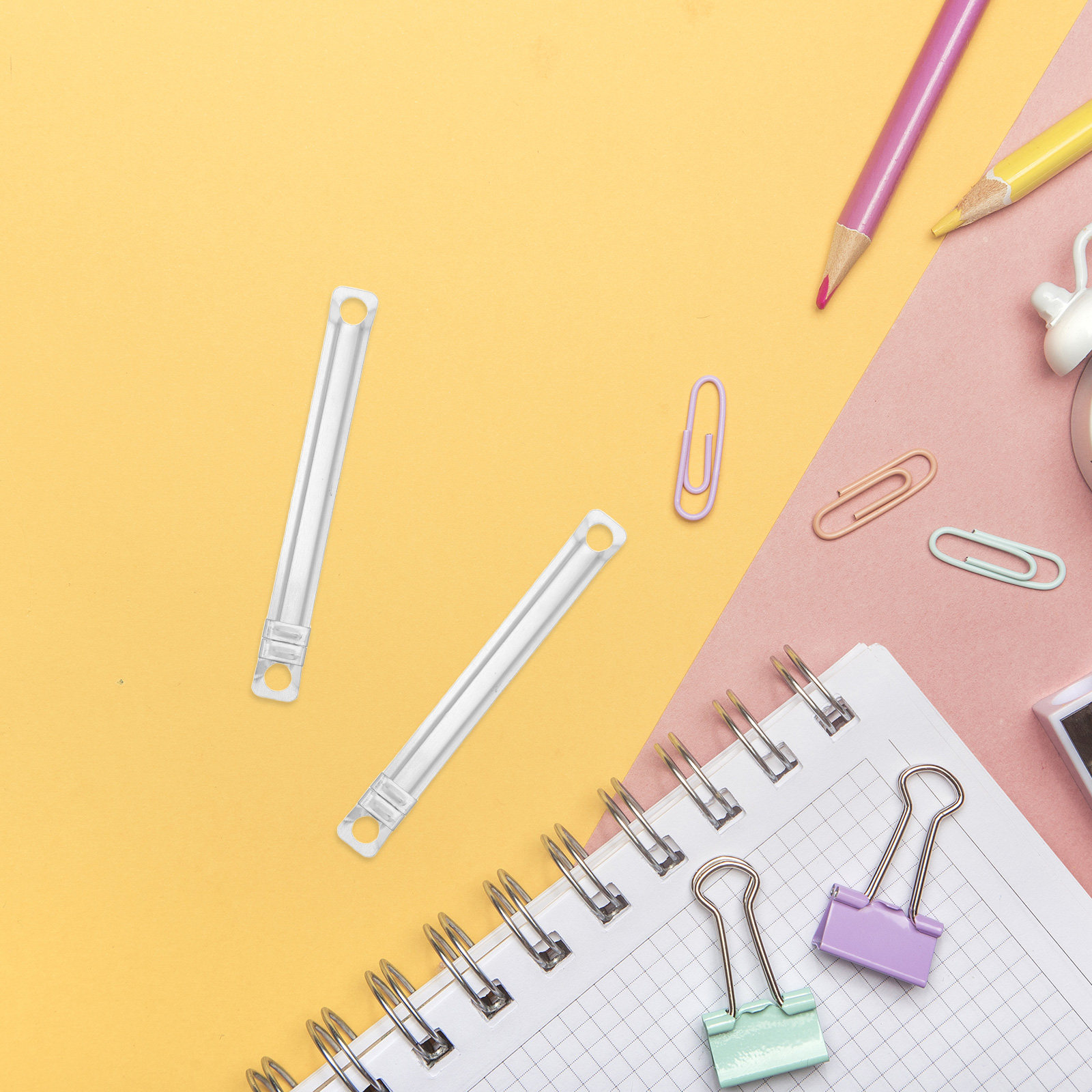 50Pcs 2 Hole Punch Prong Paper - đánh giá và giá Binder Clip Assorted
