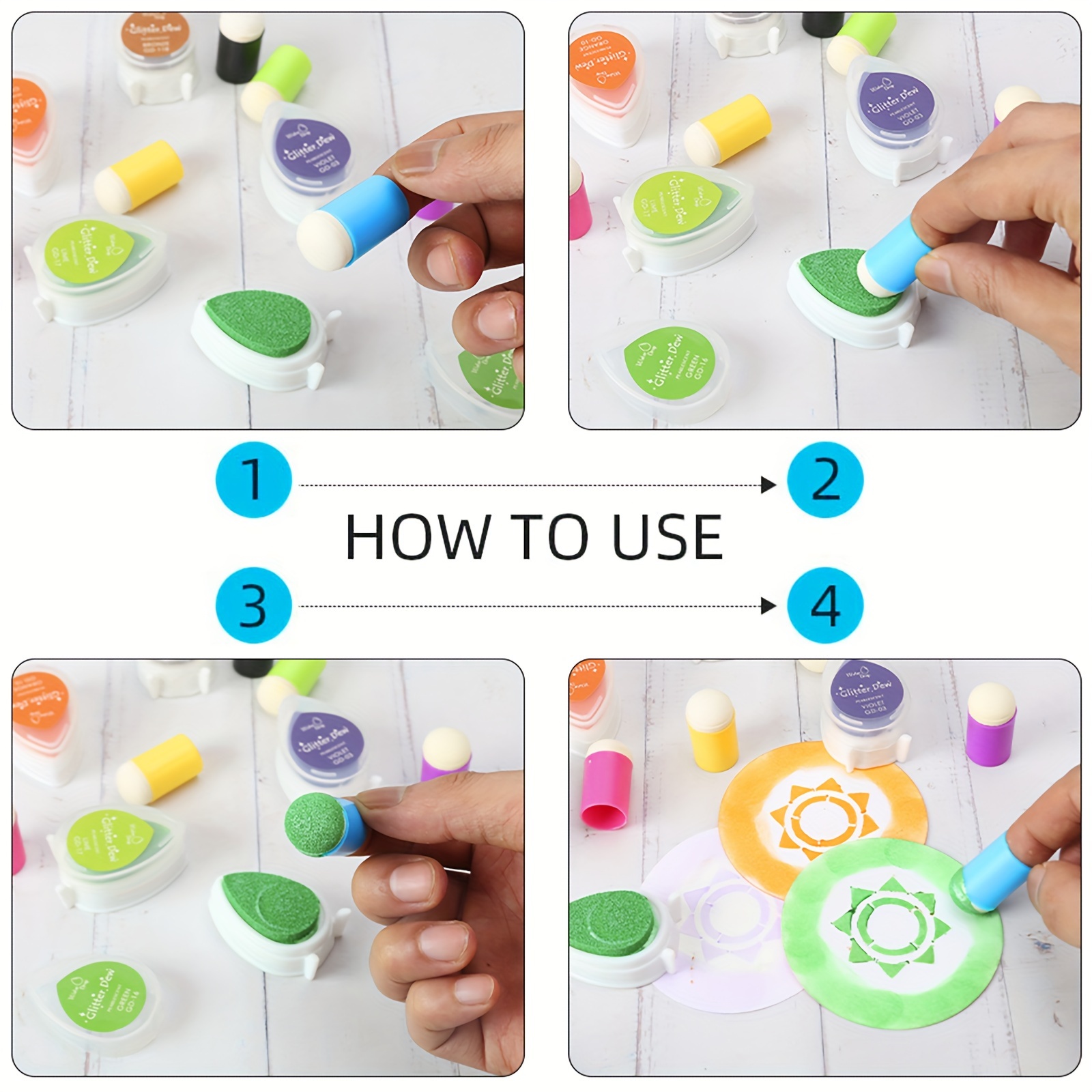 9pcs Craft Finger Sponge Daube - đánh giá và giá Self Inking Stamp