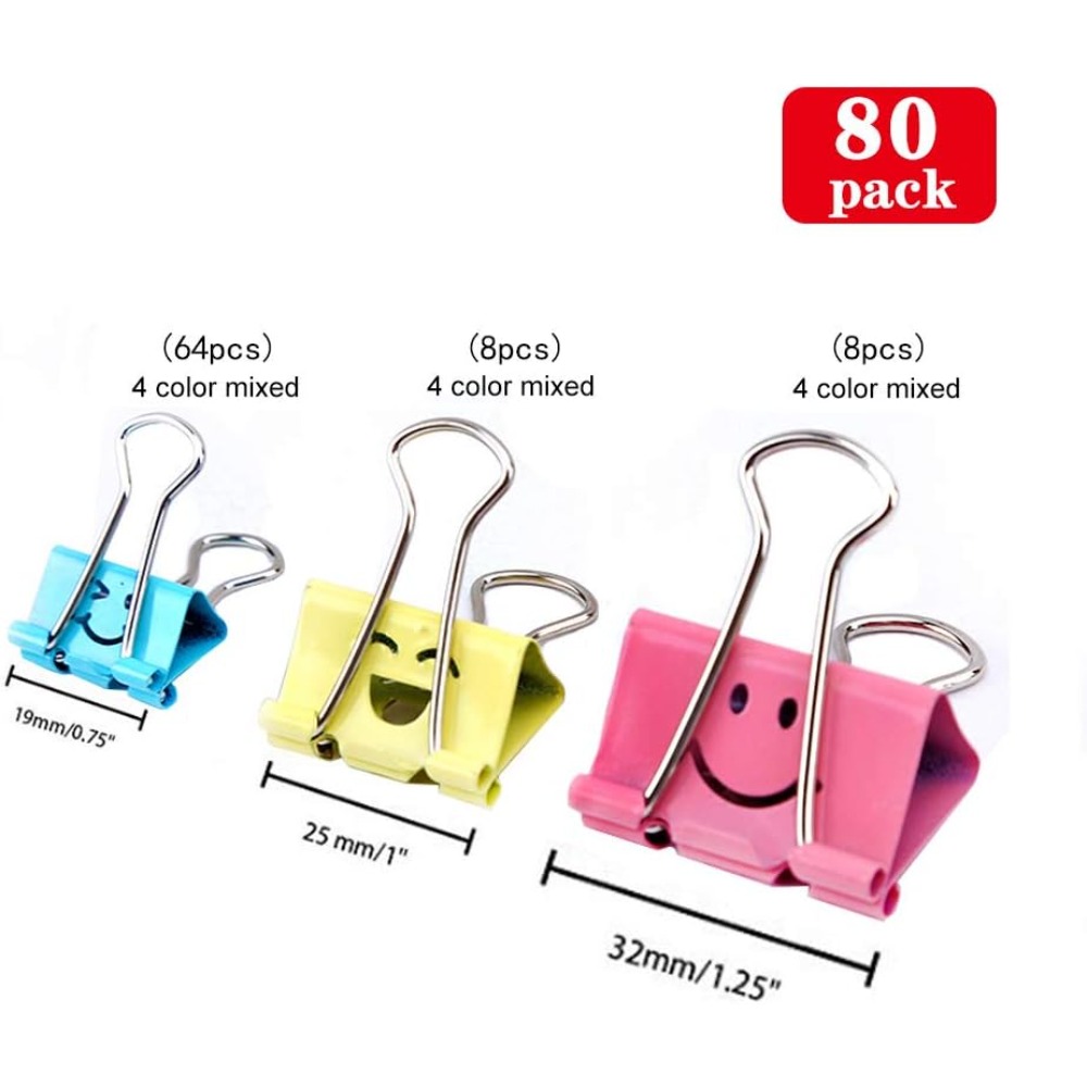 80Pcs Assorted Binder Clips, C - đánh giá và giá Binder Clip Assorted